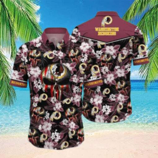 Washington Redskins Floral Freedom Hawaiian Shirt