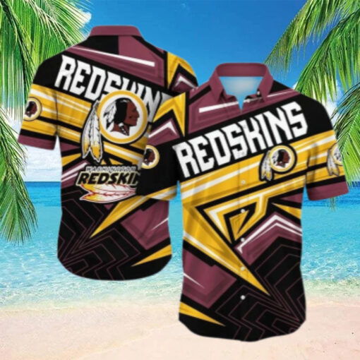 Washington Redskins Geometric Burst Hawaiian Shirt