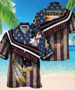 Washington Redskins Mickey Patriotic Star Hawaiian Shirt