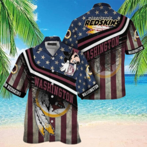 Washington Redskins Mickey Patriotic Star Hawaiian Shirt