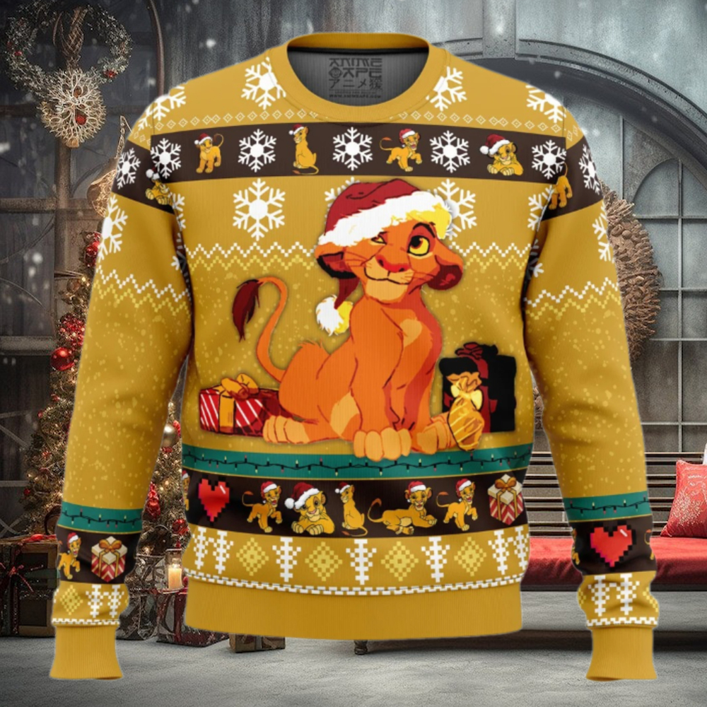 Young Simba The Lion King Ugly Christmas Sweater Young Simba The Lion King Ugly Christmas Sweater