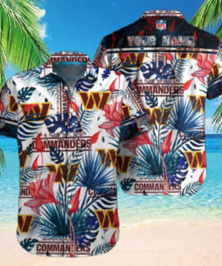 personalized Washington Commanders Tropical Bloom Hawaiian Shirt