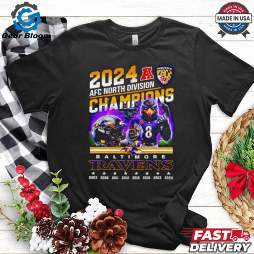 2024 AFC North Division Champions Baltimore Ravens mascot shirt