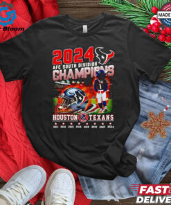 2024 AFC South Division Champions Houston Texans helmet mascot shirt