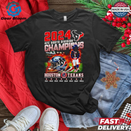 2024 AFC South Division Champions Houston Texans helmet mascot shirt