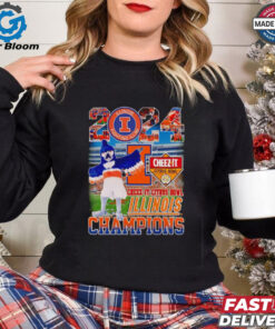 2024 Cheez-It Citrus Bowl Illinois Champions Mascot Shirt - Celebrate the Fighting Illini’s Championship Victory with Exclusive Citrus Bowl Apparel, Perfect for Fans and College Football Enthusiasts.