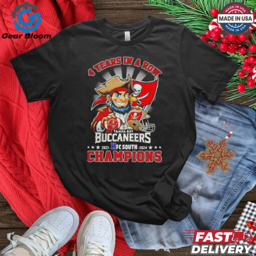 4 year in a row Tampa Bay Buccaneers NFC South Champions 2021 2024 shirt