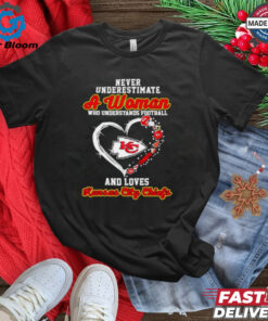 A women who understands football and love Kansas City Chiefs heart shirt