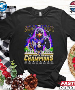 Back 2 back 2023 2024 AFC North Division Champions Baltimore Ravens mascot shirt