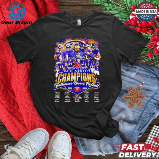 Baltimore Ravens 2023 24 AFC North Division Champions celebration back to back shirt