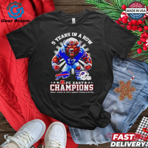 Buffalo Bills 5 years in a row AFC East Champions mascot shirt