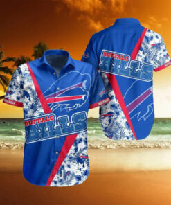 Buffalo Bills Bold Stripe Tropical Hawaiian Shirt