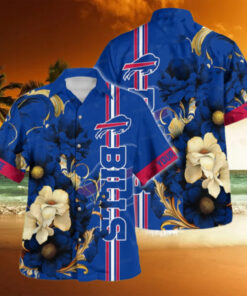 Buffalo Bills Elegant Floral Blue Hawaiian Shirt