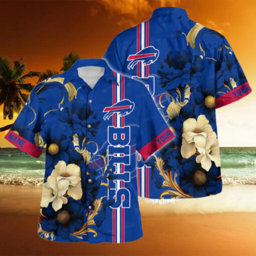 Buffalo Bills Elegant Floral Blue Hawaiian Shirt