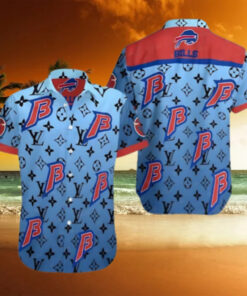 Buffalo Bills Luxury Monogram Blue Hawaiian Shirt