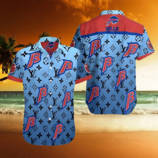 Buffalo Bills Luxury Monogram Blue Hawaiian Shirt