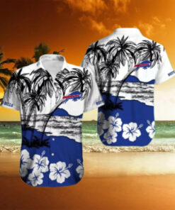 Buffalo Bills Palm and Hibiscus Island Hawaiian Shirt