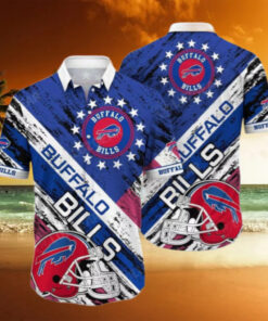 Buffalo Bills Patriotic Grunge Hawaiian Shirt