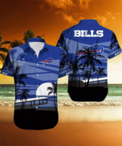 Buffalo Bills Pier Sunset Silhouette Hawaiian Shirt