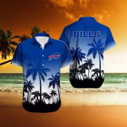 Buffalo Bills Sunset Palm Silhouette Hawaiian Shirt