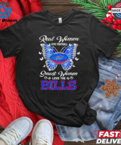 Butterfly real women love football smart women love the Buffalo Bills shirt