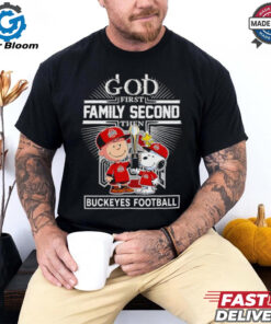 Charlie Brown and Snoopy God first family second then Buckeyes football shirt