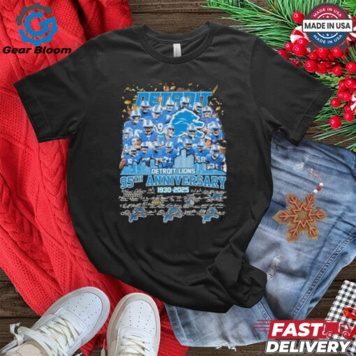 Detroit Lions 95th Anniversary 1930 2025 Celebration Shirt