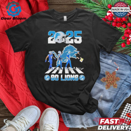 Detroit Lions Abbey Road One Pride Go Lions 2025 Signatures shirt