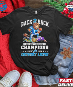 Detroit Lions Back 2 Back NFC North Champions 2024 Beat Them All Mascot T Shirt