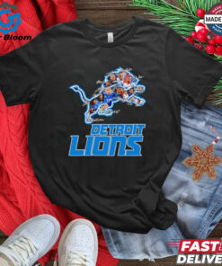 Detroit Lions logo player signatures shirt