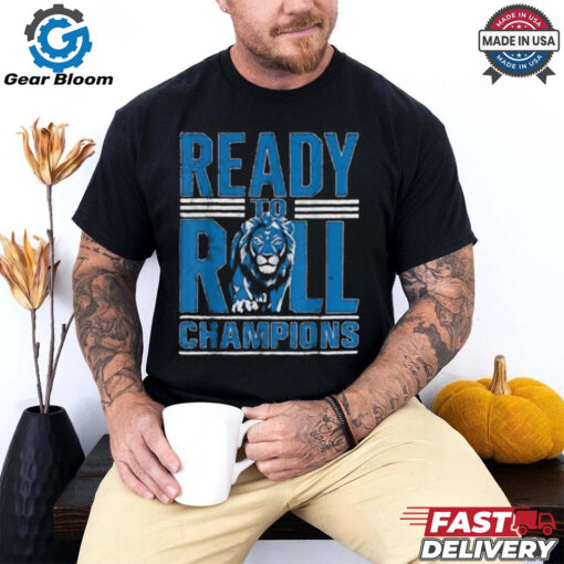 Detroit Ready To Roll Funny Lion Graphic T Shirt