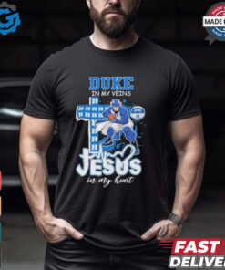 Duke Blue Devils In My Veins Jesus In My Heart Cross Mascot Shirt