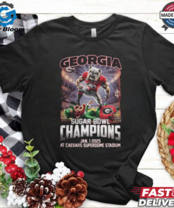 Georgia Bulldogs Sugar Bowl Champions Jan 1, 2025 It’s Time at Caesars Superdome Stadium Mascot Shirt - Celebrate the Georgia Bulldogs' victory at the 2025 Sugar Bowl with exclusive mascot-themed apparel, featuring the iconic 