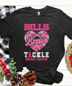 Heart Buffalo Bills Brave Tickle Breast Cancer Flowers shirt