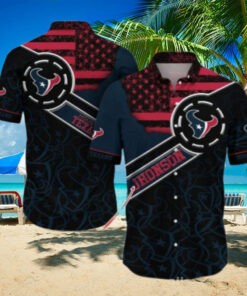 Houston Texans US Flag Customizable Hawaiian Shirt