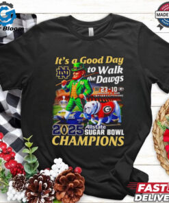 It’s a good day to walk the Dawgs 2025 Allstate Sugar Bowl Champions Notre Dame mascot shirt