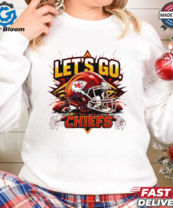 Kansas City Chiefs Football Let’s Go Chiefs Helmet Shirt - Bold and Exciting Design Featuring the Chiefs Helmet, Perfect for Kansas City Chiefs Fans Ready to Show Their Team Spirit and Support on Game Day