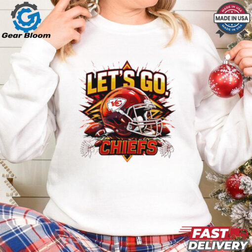 Kansas City Chiefs Football Lets Go Chiefs helmet shirt