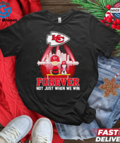 Kansas City Chiefs forever not just when we win Snoopy behind city skyline shirt