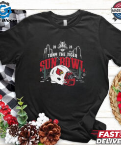 Louisville Cardinals 2024 Tony The Tiger Sun Bowl Championship Bound Helmet Shirt - Show your support for the Louisville Cardinals as they head to the 2024 Tony the Tiger Sun Bowl with exclusive helmet-themed apparel. Perfect for Cardinals fans and college football enthusiasts, this shirt celebrates their exciting journey to the championship.