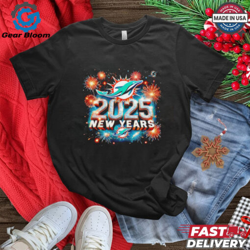 Miami Dolphins 2025 New Year firework Best Selling shirt