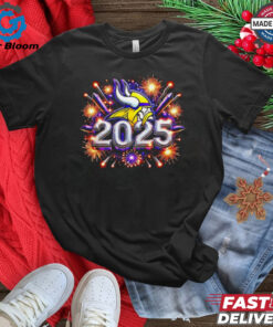 **Minnesota Vikings 2025 New Year Firework Best Selling Shirt** - Ring in 2025 with Minnesota Vikings pride! This festive shirt features a vibrant firework design paired with the Vikings' iconic logo, perfect for fans looking to celebrate the new year in style while showing their team spirit. A must-have for every Vikings supporter!