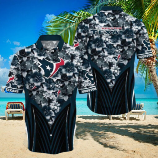 Monochromatic Bloom Houston Texans Hawaiian Shirt