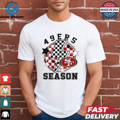 NFL 49ers Season Football Game lightning checkered flag shirt