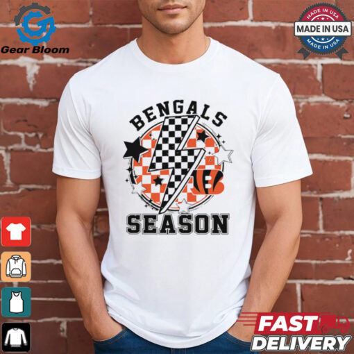 NFL Bengals Season Football Game lightning checkered flag shirt