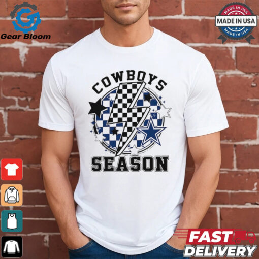 NFL Cowboys Season Football Game lightning checkered flag shirt