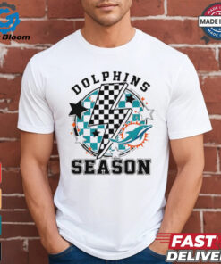 NFL Dolphins Season Football Game lightning checkered flag shirt