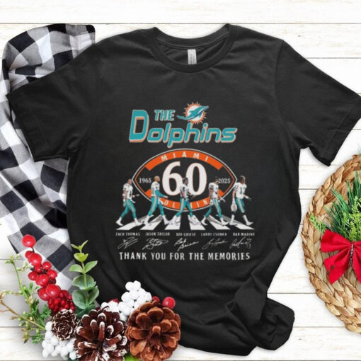 NFL Miami Dolphins 60th 1965 2025 Thank You For The Memories Signatures Shirt