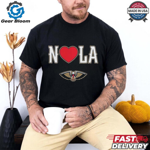 New Orleans Pelicans Nola Heart NBA T Shirt