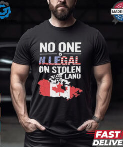 No One illegal On Stolen Land American Canada Flag T shirts